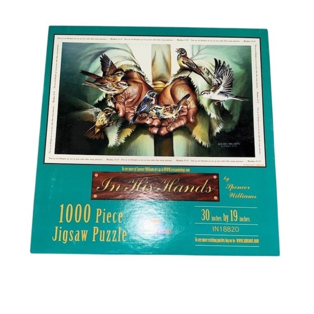 SunsOut In His Hands 1000 Piece Jigsaw‎ Puzzle Spencer Williams 30x19 in NIB
